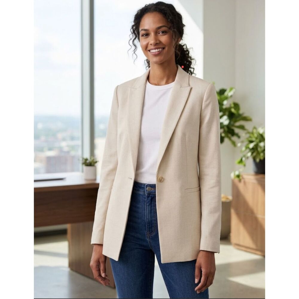 New H&M One Button Blazer Jacket Women's Size Medium